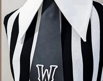 Wednesday-Inspired Tie with Built-In Collar