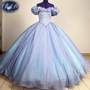Sukienka Kopciuszka na żywo | Elegancki kostium księżniczki dla dorosłych | Idealny na cosplay, imprezy i imprezy tematyczne
