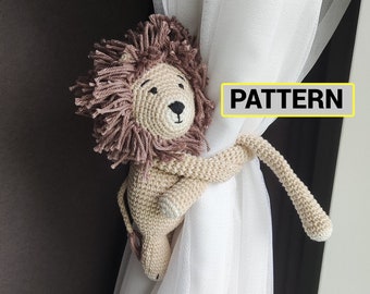 Crochet Lion Curtain Tie-Back Pattern: Easy US Terms (PDF)