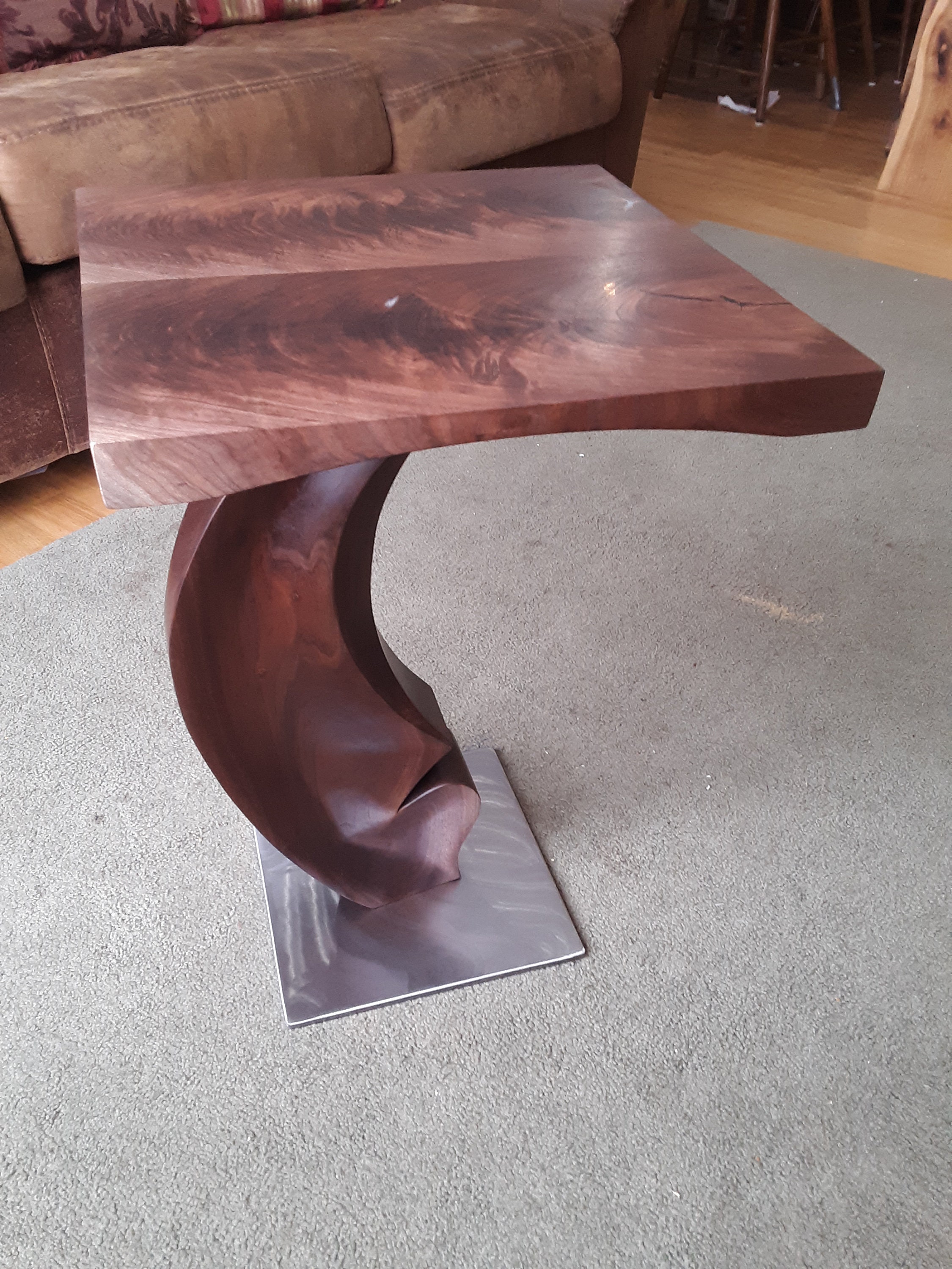 Arched Side Table Walnut End Table SideTableWalnut Etsy