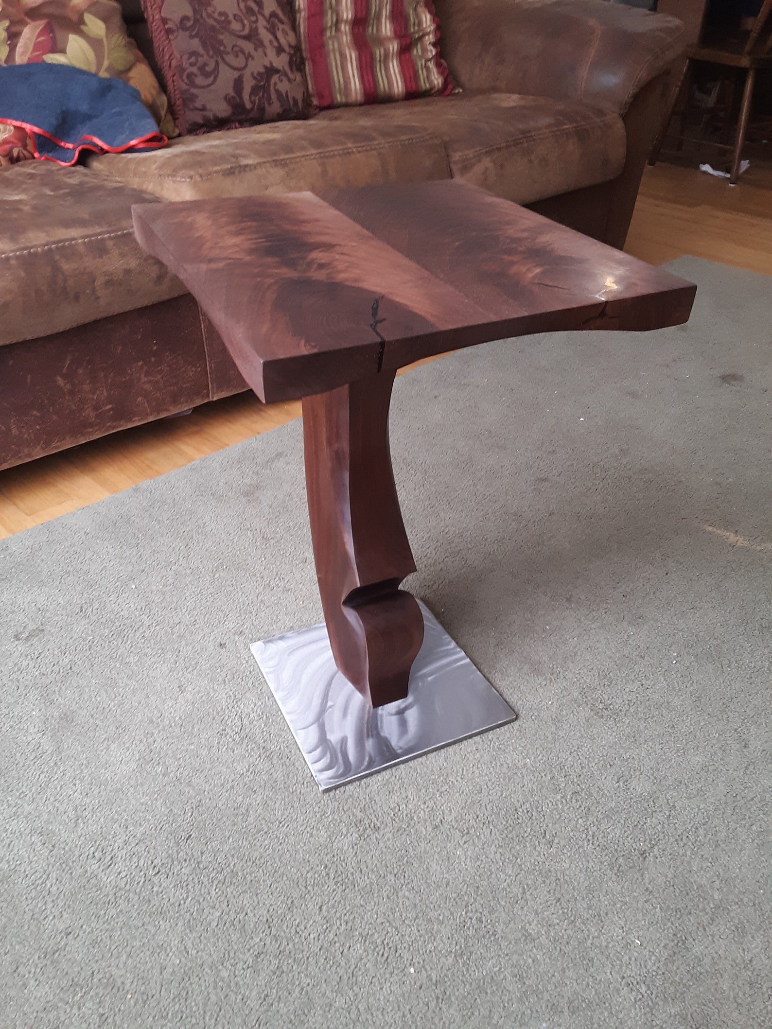 Arched Side Table Walnut End Table SideTableWalnut Etsy