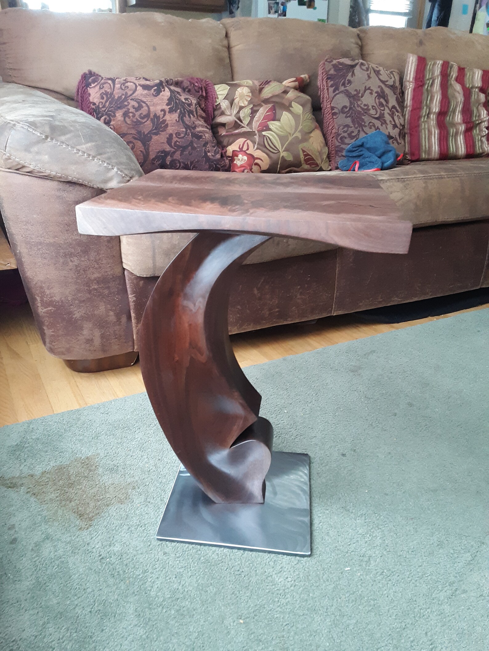 Arched Side Table Walnut End Table SideTableWalnut Etsy
