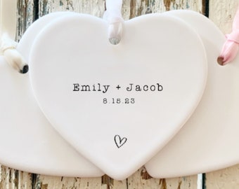 Personalized Wedding Gift | Couples Ornament | Married Gift Ornament | Engagement Ornament | Married Names Ornament | Wedding Date Keepsake