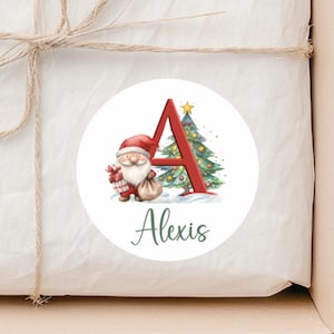 Kids Santa Christmas Name Labels ~ Kids Gift Sticker Labels ~ Christmas Gift Labels ~ Personalized Reindeer Stickers