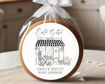 Pegatinas para baby shower de Cafe Bebe ~ Etiquetas para baby shower de café ~ Cafe Bebe personalizado ~ Pegatinas para baby shower ~ Little Bean