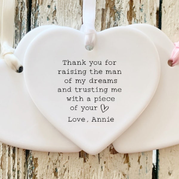 Mother In Law Wedding Gift , Mother Of The Groom Gift , Mother Of The Bride Gift , Wedding Favors , Wedding Party Gift , Heart ornament