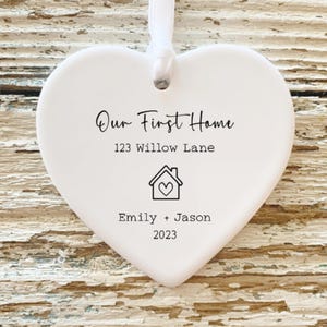 Our First House Christmas Ornament - Personalized Housewarming Gift - New Home Ornament - New House Ornament - Real Estate Gift -