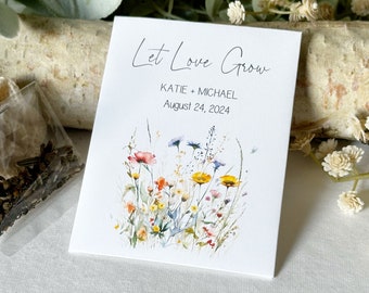 Wedding Seed Packet Favors | Personalized Wedding Seed Packet Favors | Let Love Grow Wedding Wildflower Favors | Engagement Favors