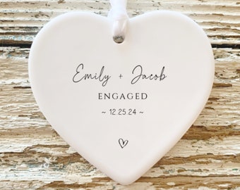 Engaged Ornament | Engagement Gift | Engagement Ornament | Couples Ornament | Engagement Announcement | Wedding Gift | Christmas Engagement