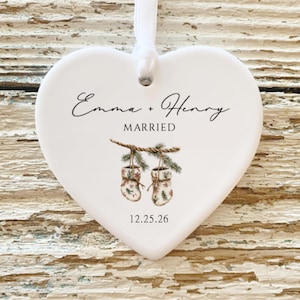 Married Ornament ~ Wedding Gift ~ Wedding Date ornament ~ Calendar Anniversary Gift ~ Our First Christmas ~  Newlywed Gift ~ Engagement Gift