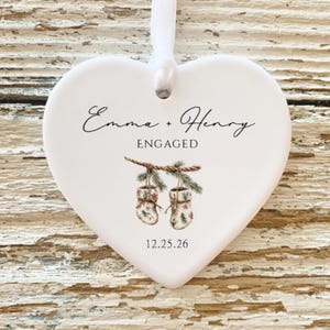 Engaged Ornament | Engagement Gift | Engagement Ornament | Couples Ornament | Engagement Announcement | Wedding Gift | Christmas Engagement