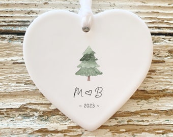 Couples Christmas Ornament , Our First Christmas , Engagement , Personalized Couples Ornament Gift, Couples Christmas Gift, Wedding Gift