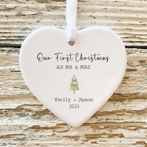 First Christmas Married Ornament | Mr Mrs Ornament | Personalized Wedding Gift | Newlywed Christmas Gift | Our First Christmas Ornament