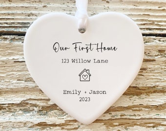 Our First House Christmas Ornament - Personalized Housewarming Gift - New Home Ornament - New House Ornament - Real Estate Gift -