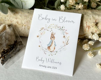 Peter Rabbit Seed Packet Baby Shower Favors | Personalized Wildflower Seed Packer Favors | Baby In Bloom Favors | Peter Rabbit Favors |