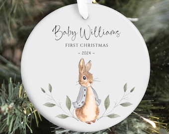 Peter Rabbit Ornament / Baby First Christmas Ornament / Personalized Kid Ornament/ Personalized Baby Ornament / Ornament/ Christmas Gift/
