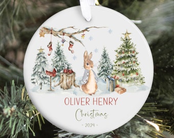 Peter Rabbit Ornament / Baby First Christmas Ornament / Personalized Kid Ornament/ Personalized Baby Ornament / Ornament/ Christmas Gift/