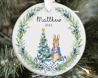 Peter Rabbit Ornament / First Christmas Ornament / Personalized Kid Ornament/ Personalized Baby Ornament / Ornament/ Christmas Gift/