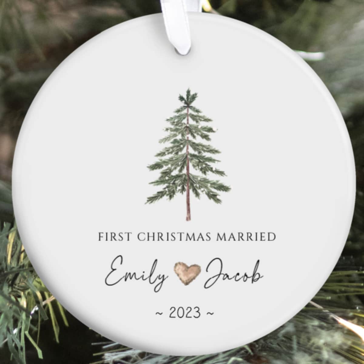 First Christmas Married Ornament | Mr Mrs Ornament | Personalized Wedding Gift | Newlywed Christmas Gift | Our First Christmas Ornament - Etsy