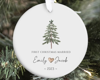 First Christmas Married Ornament | Mr Mrs Ornament | Personalized Wedding Gift | Newlywed Christmas Gift | Our First Christmas Ornament