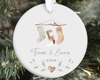 Personalized Couples Ornament / First Christmas Together Ornament /Married Ornament/Engaged Ornament / Couples Ornament/ Christmas Gift/