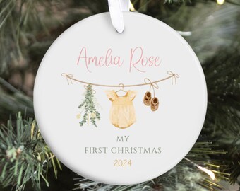 Boho Baby's First Christmas Ornament ~ My First Christmas Ornament ~ Baby Bunny Christmas Ornament ~ Baby Shower Gift ~ First Christmas