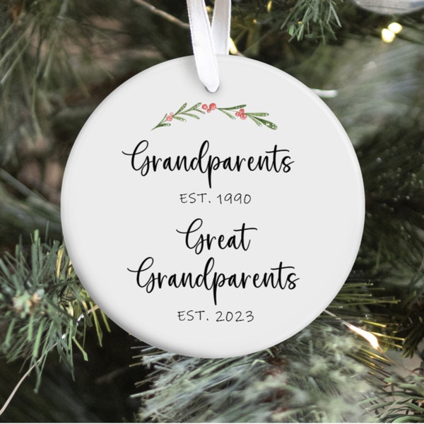 Great Grandparents Pregnancy Announcement | Promoted To Grandparents | Grandparents Ornament Gift | Grandparents Pregnancy Announcement