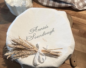 Sourdough Bread Towel ~ Personalized Sourdough Gift ~ Embroidered Name Towel ~ Banneton Cover ~ Personalized Bread Making ~ Flour Sack Towel