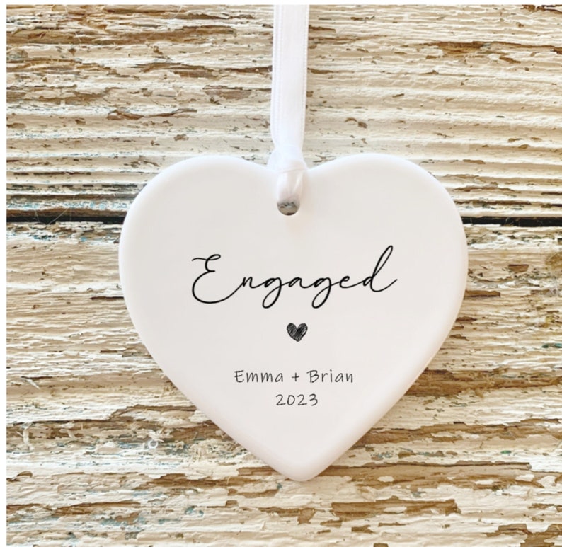 Engaged Ornament Engagement Gift Engagement Ornament Couples Ornament Engagement Announcement Wedding Gift Christmas Engagement Picture 2