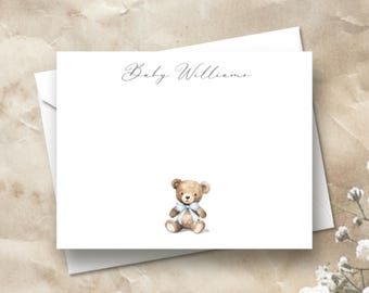 Personalized Bear Thank You Cards | Bear Baby Shower Thank You Cards | Bearly Wait Thank You Cards | Baby Bear Stationery