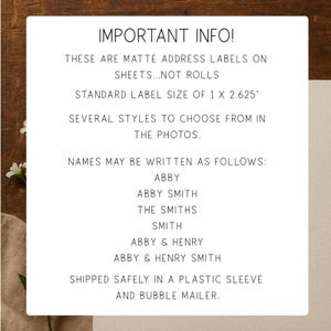 Address Label Cursive Address Labels ~ Return Address Labels ~ Personalized Address Labels ...