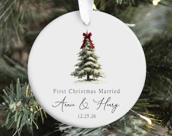 First Christmas Married Ornament | Mr Mrs Ornament | Personalized Wedding Gift | Newlywed Christmas Gift | Our First Christmas Ornament