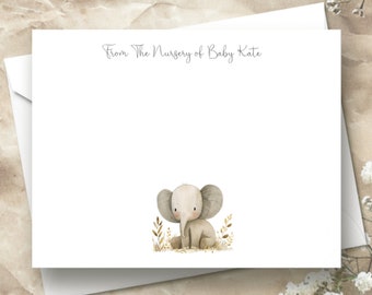 Personalized Baby Elephant Baby Shower Thank You Cards | Elephant Thank You Cards | Jungle Baby Shower Thank You Cards | Safari Animals