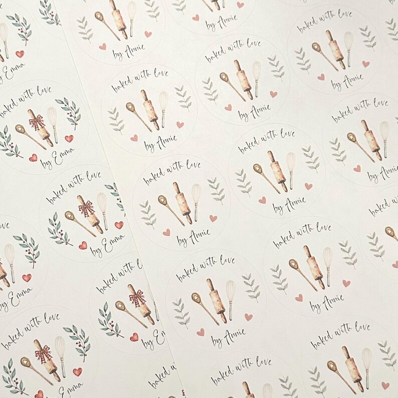 Pegatinas Horneado con Amor ~ Pegatinas de Panadero Personalizadas ~ Pegatinas de Hornear ~ Pegatinas de Hornear desde la Cocina ~ Pegatinas de Masa Madre ~ Caseras imagen 8