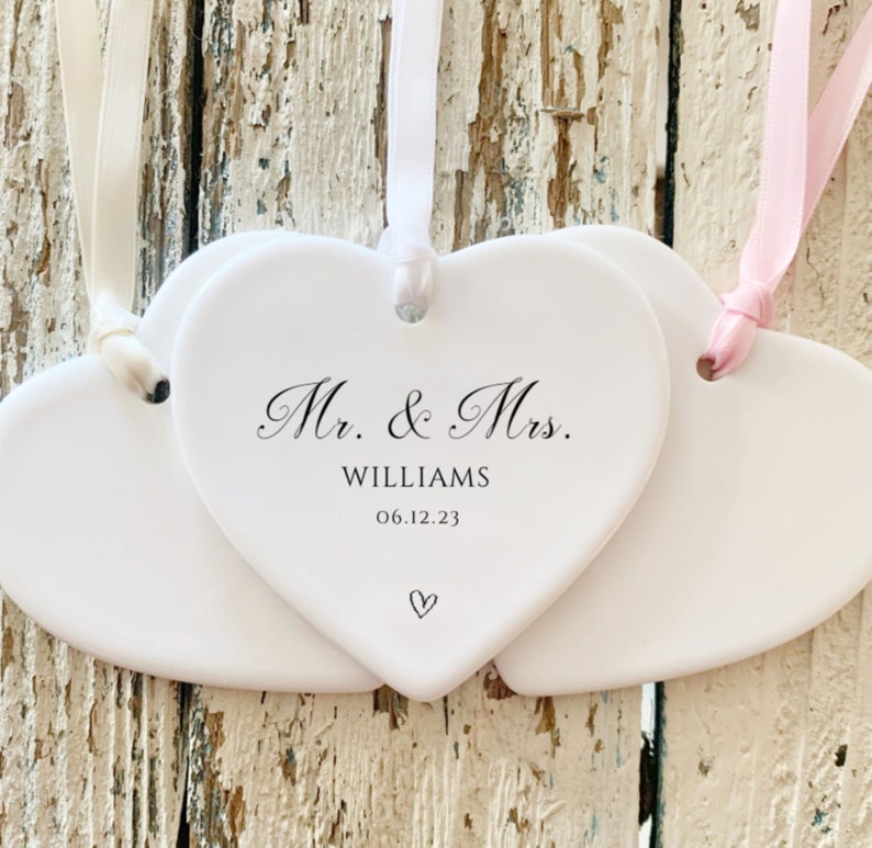 Personalized Wedding Gift Couples Ornament Married Gift Etsy