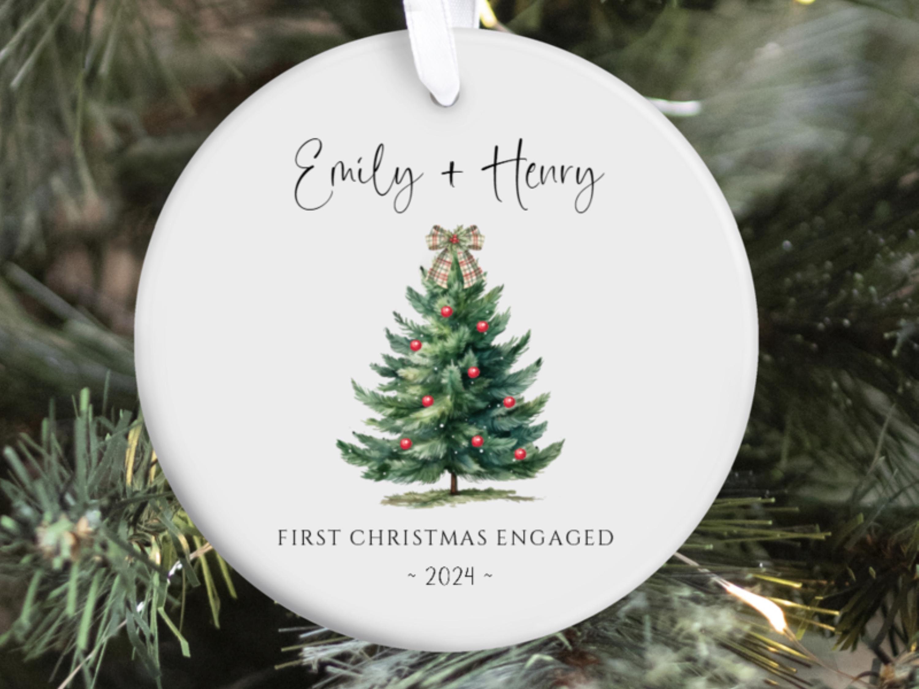Our First Christmas Engaged | Engagement Gift | Engaged Ornament | Couples Ornament | Engagement Announcement | Christmas Engagement