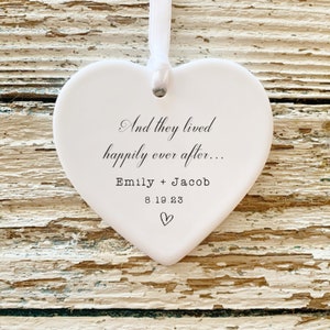 Married Ornament Wedding Gift Wedding Date ornament Calendar Anniversary Gift Our First Christmas Newlywed Gift Engagement Gift Style Picture 5