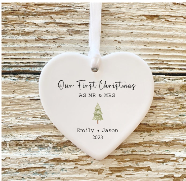 Personalized Stocking Ornament / First Christmas Together Ornament /Married Ornament/Engaged Ornament / Couples Ornament/ Christmas Gift/ Tree Mr & Mrs