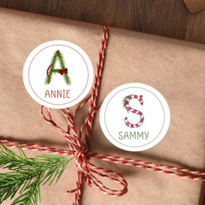 Personalized Christmas Initial Stickers ~ Christmas Letter Stickers ~ Christmas Alphabet Labels ~ Gift Labels