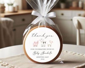 Farm Animal Baby Shower Stickers ~ Farm Animal Favors Baby ~ Baby Shower Favor Label ~ Baby Farm Animals Baby Shower Favor Labels ~