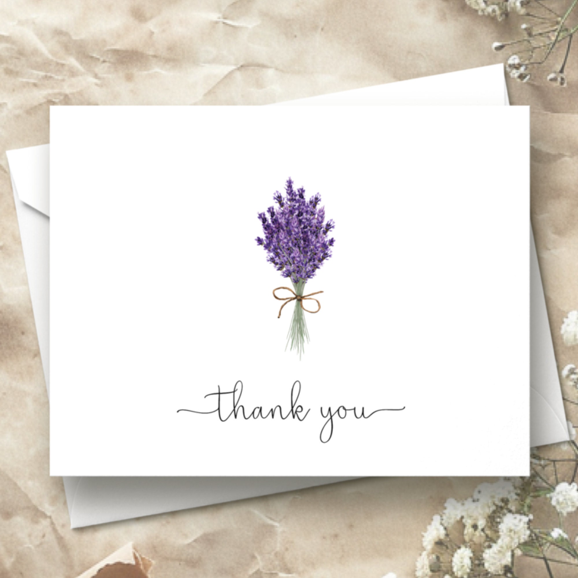 Lavender Thank You Cards | Flower Thank You Cards | Calming