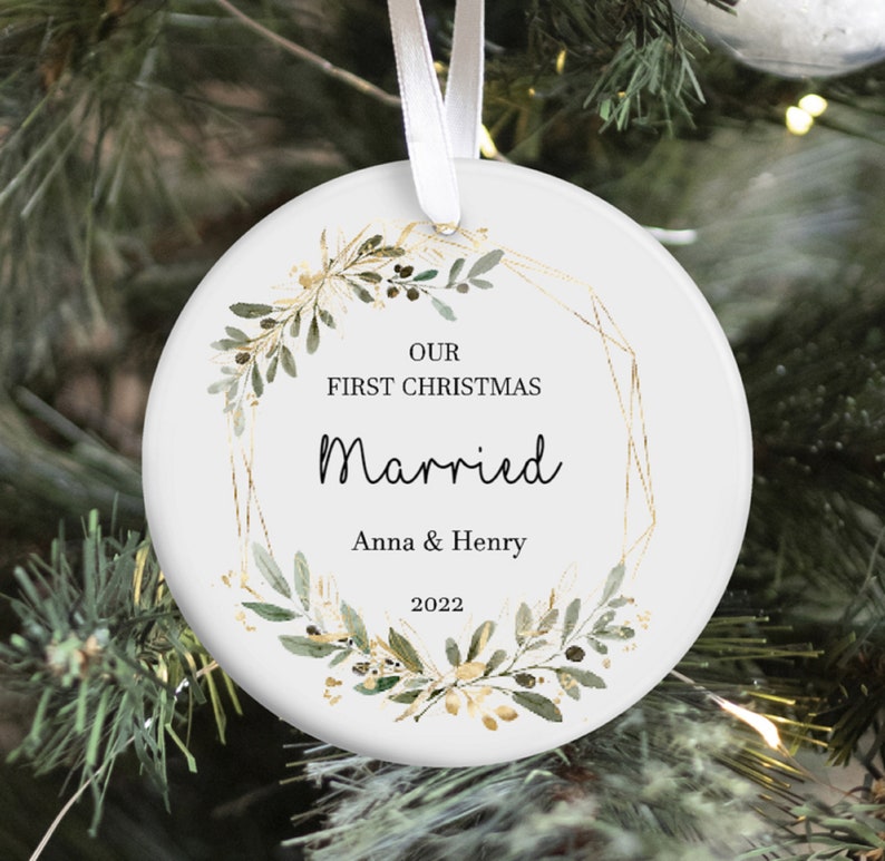 Mr and Mrs Christmas Ornament / Personalized Wedding Gift / - Etsy