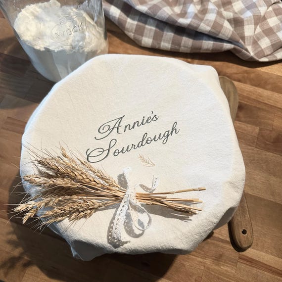Sourdough Bread Towel ~ Personalized Sourdough Gift ~ Embroidered Name Towel ~ Banneton Cover ~ Personalized Bread Making ~ Flour Sack Towel