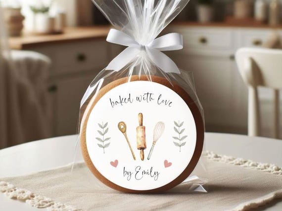 Baked With Love Stickers ~ Personalized Baker Stickers ~ Baking Stickers ~ Baking From Kitchen Stickers ~ Sourdough Stickers ~ Homemade