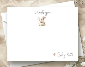 Wildflower Woodland Bunny Baby Shower Thank You Cards | Baby Bunny Thank You Cards | Baby Shower Thank You Cards | Wildflower Stationery