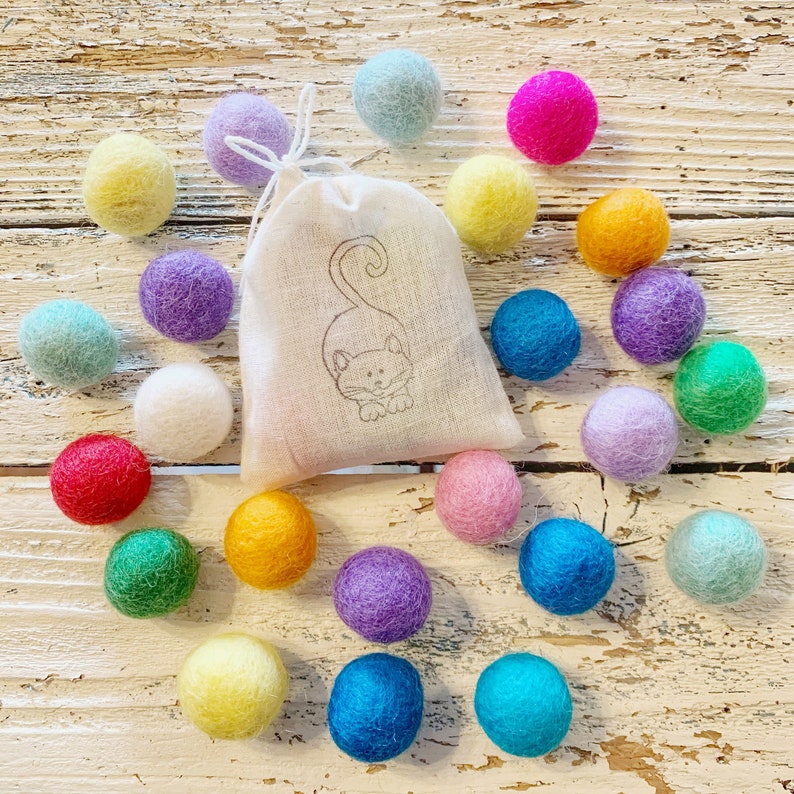 Cat Toys/ 6 Felt Wool Balls/ Catnip Toy/ Ball Cat Toys/ Felt Etsy