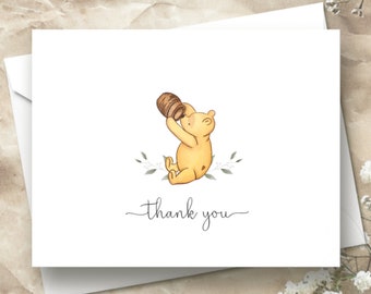 Classic Winnie The Pooh Thank You Cards | Winnie The Pooh Thank You Cards | Baby Shower Thank You Cards | Winnie Pooh Stationery