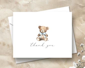 Bear Thank You Cards | Bear Baby Shower Thank You Cards | Bearly Wait Thank You Cards | Baby Bear Stationery