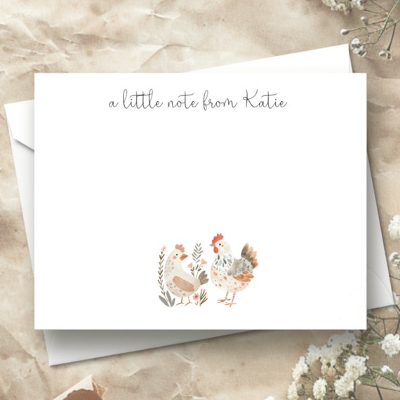 Chicken Thank You Cards | Personalized Chicken Gift Thank You Cards | Chicken Note Cards | Chicken Lady Stationery | Chicken Lady Gift