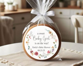 Wildflower Girl Baby Shower Thank You Stickers ~ A Sweet Baby Girl Is On The Way~ Baby Shower Favor Stickers ~ Personalized Stickers
